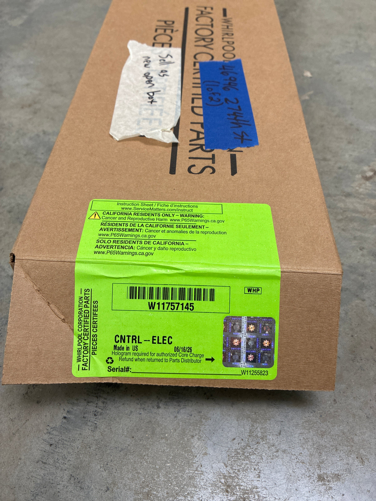 New open box Whirlpool stove control board W11757145 W11652497 W11730049 W11755750