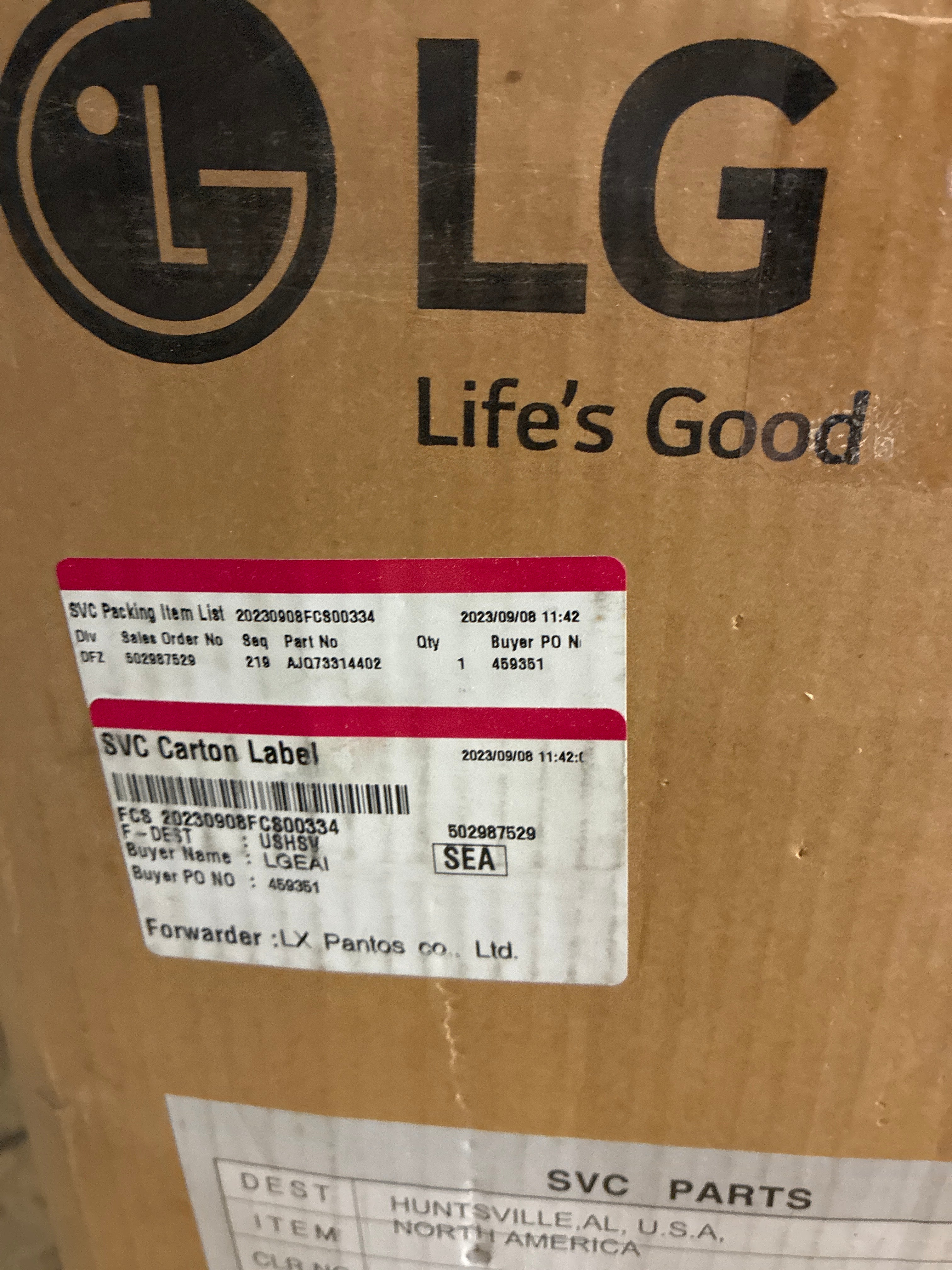 LG Washing Machine Drum AJQ73314402