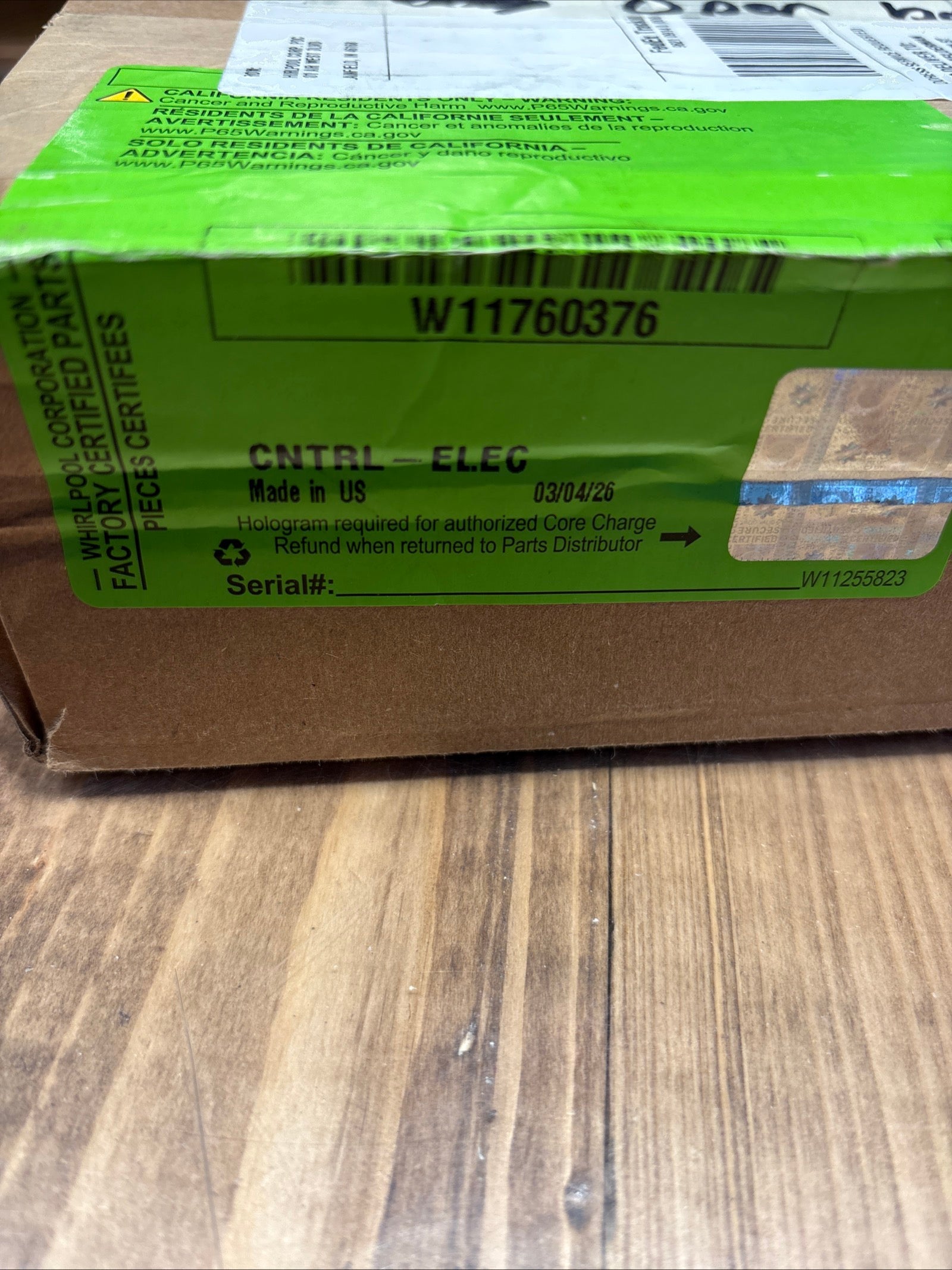 Whirlpool Microwave Control Board W11760376